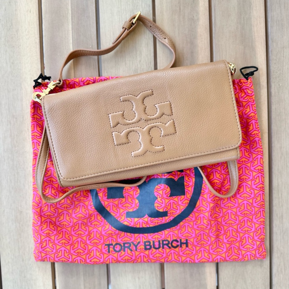 TORY BURCH Nude Leather Crossbody